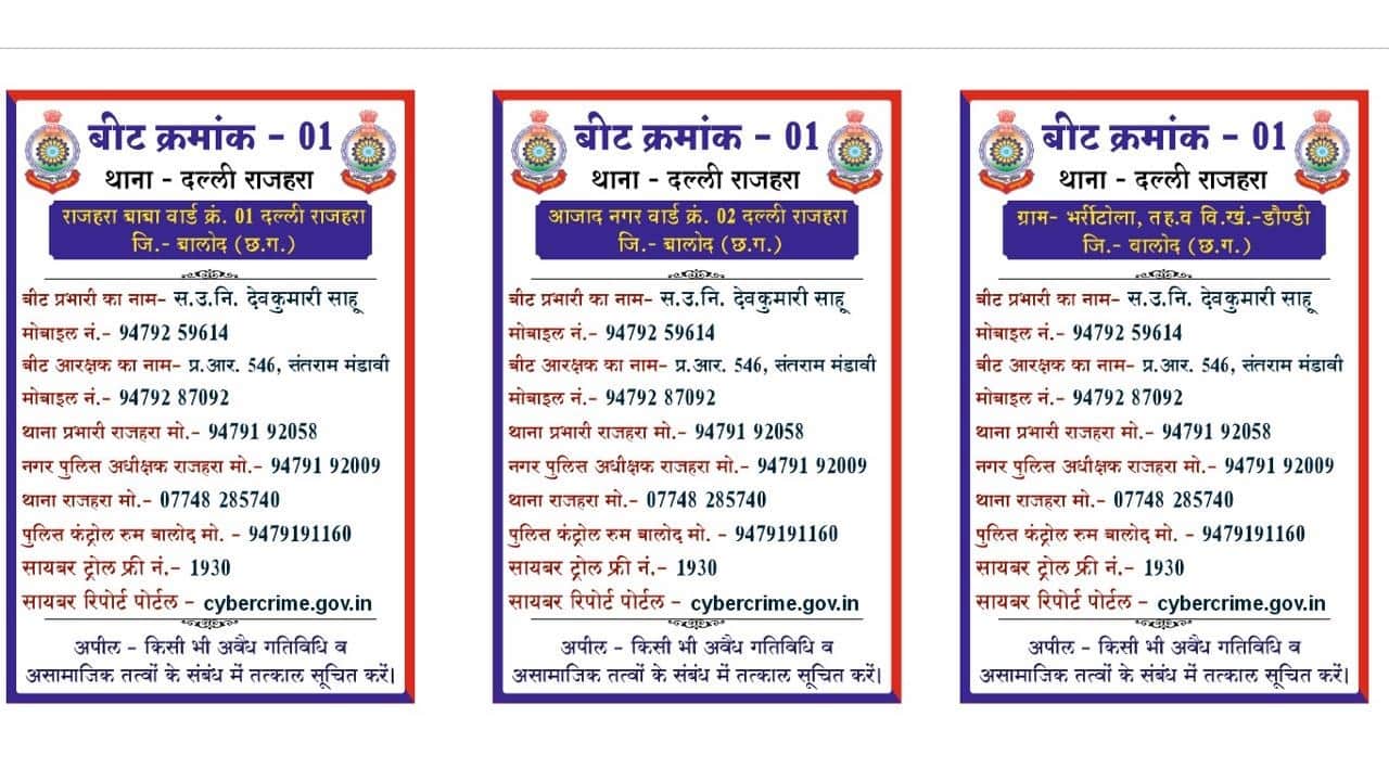 बीटों में लगेंगे ऐसे पोस्टर