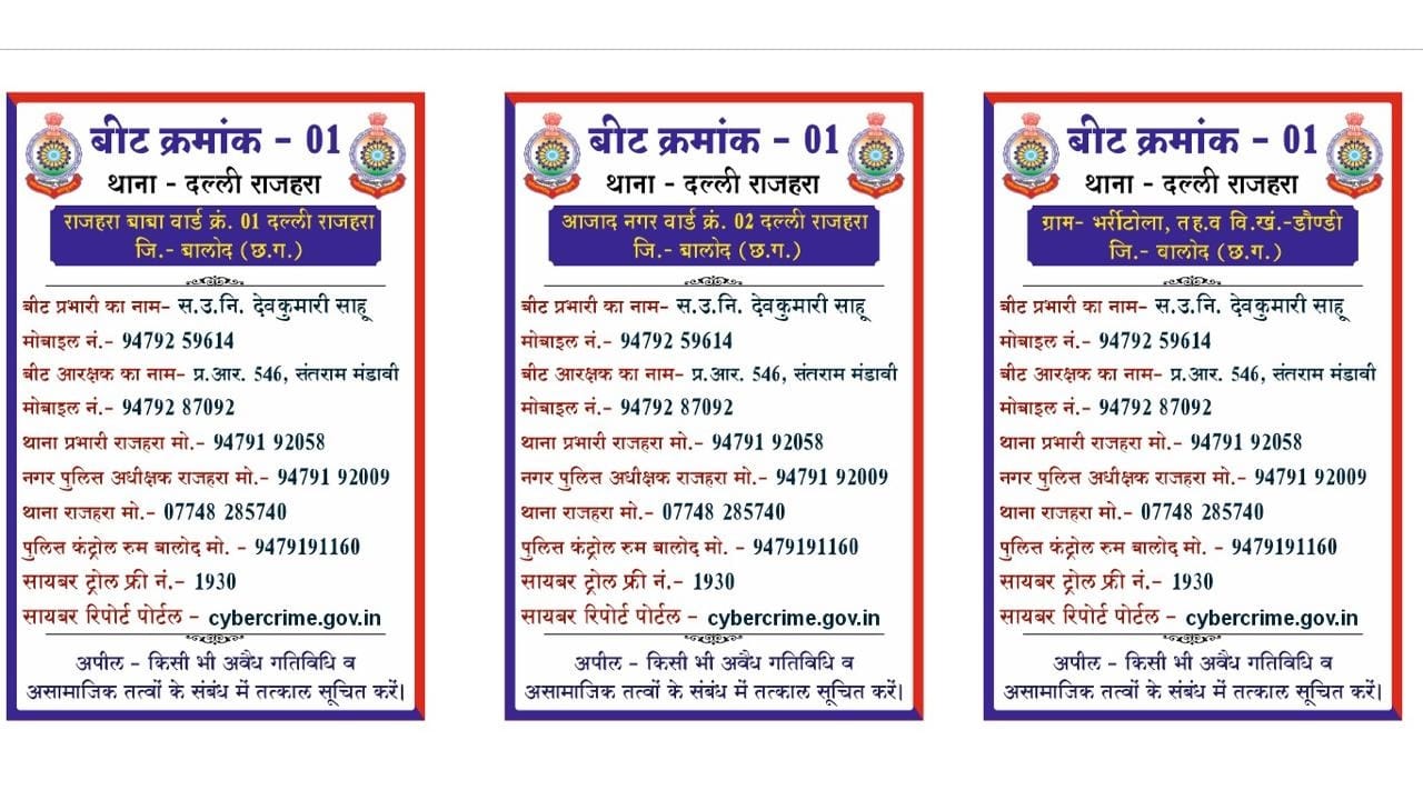 बीटों में लगेंगे ऐसे पोस्टर