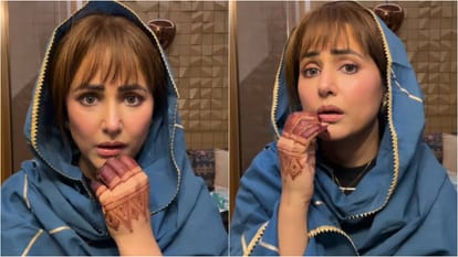 Hina Khan made funny reel on Katha Vachak Aniruddhacharya voice over shares Shares video On social media