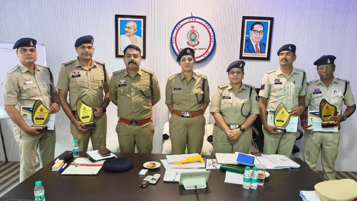 Four policemen were awarded 'COP of the Month' for their outstanding work in Operation Nischay 2.0