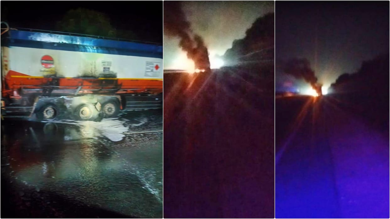 Rajasthan News: Major disaster averted on Jaipur-Ajmer Highway, Benzene tanker catches fire
