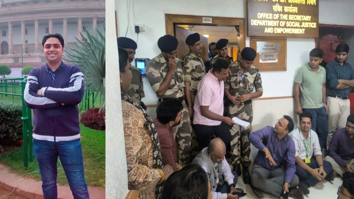 No action taken in the case of SO who jumped from 7th floor of Mantralaya CSS officers stage protest