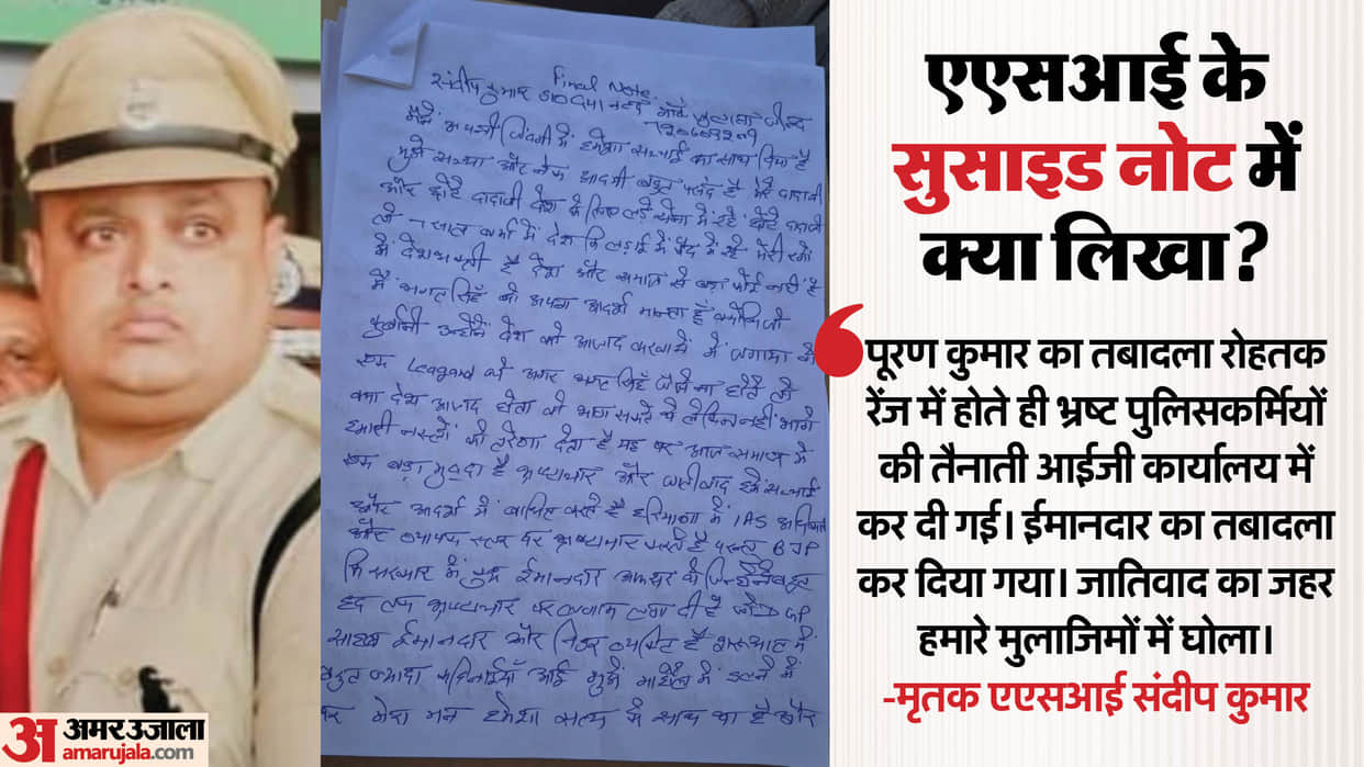 ASI Sandeep full suicide note mentions ADGP and IAS wife Sandeep called Bhagat Singh his ideal