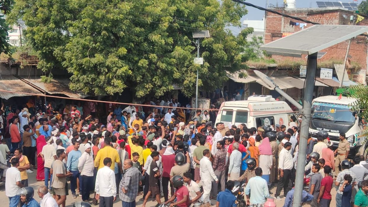 Woman died after garbage dumper hits bike in varanasi