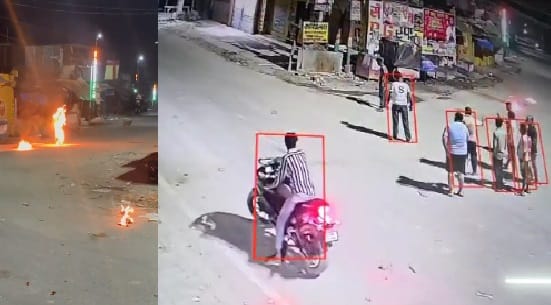 Kanpur Heartbreaking CCTV footage shows a young man setting himself on fire after pouring petrol on himself