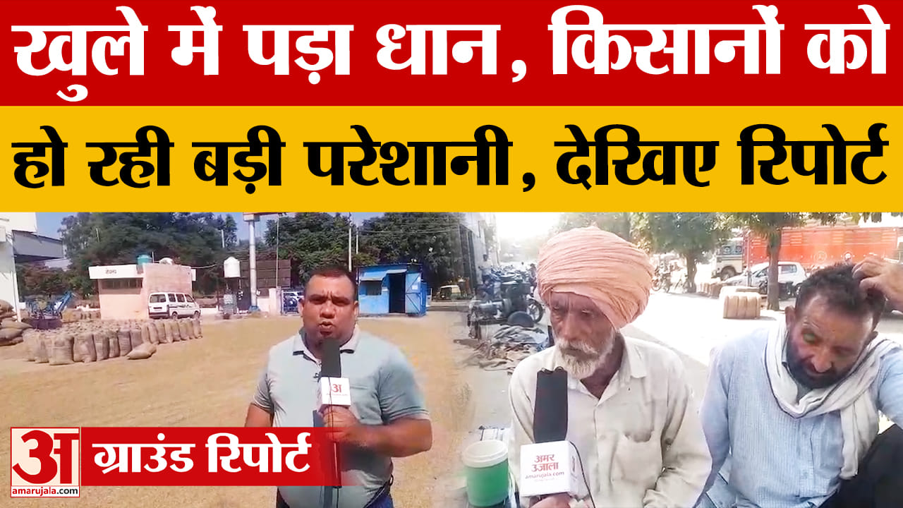 पंचकूला के अनाज मंडी में खुले में पड़ा धान, किसान हो रहे परेशान