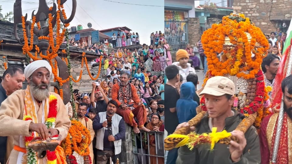 palanquin of fourth Kedar Rudranath Temple Reached winter seat Gopinath Temple devotees grand ceremony