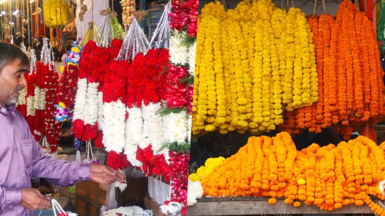Delhi: दिवाली पर फूलों की महक से बाजार गुलजार, बढ़ी मांग के साथ कीमतें चढ़ीं, गेंदे से लेकर कमल की खूब बिक्री