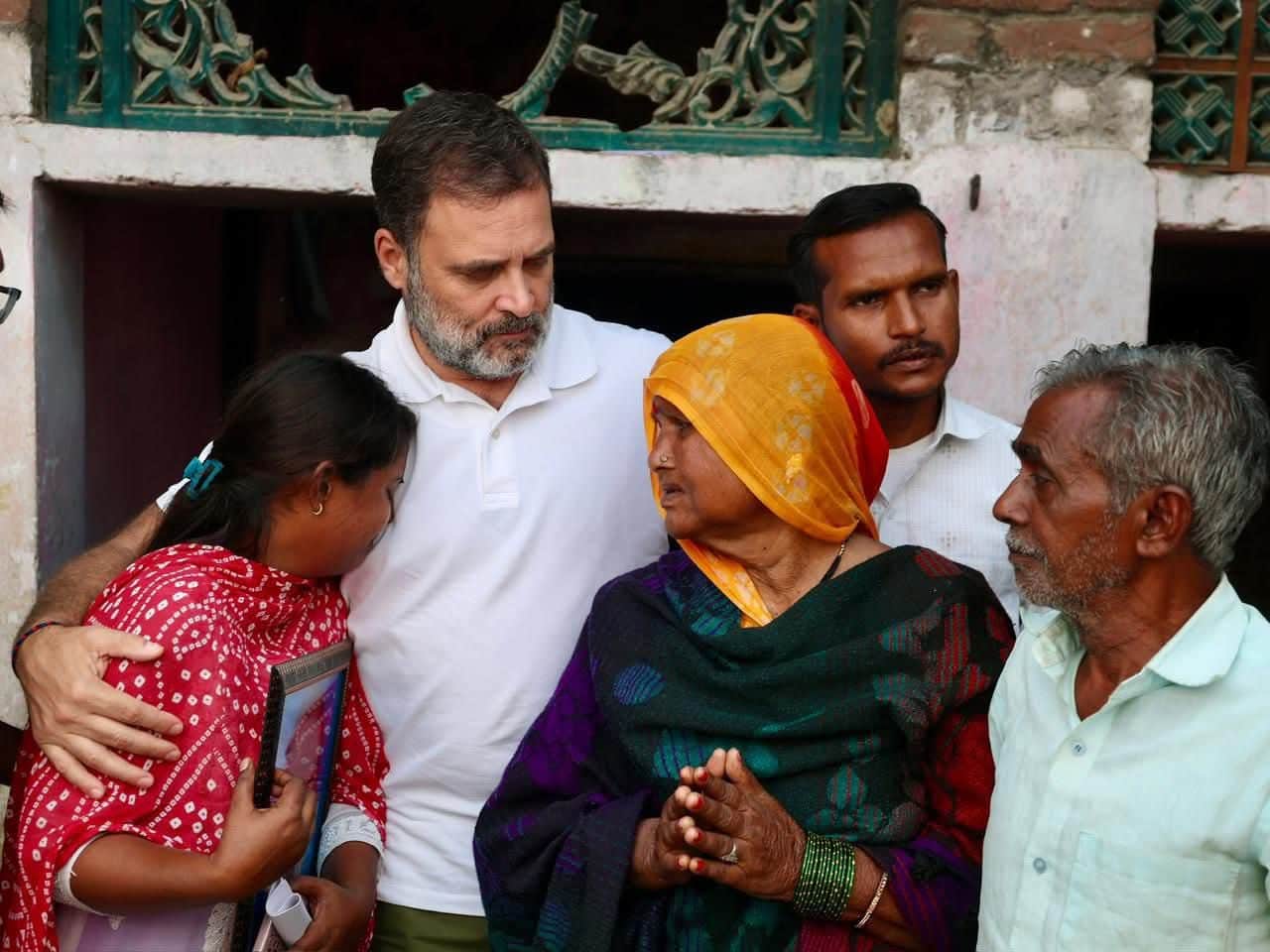UP: Rahul Gandhi meets Hariom's family, consoles them and assures them of help, photos