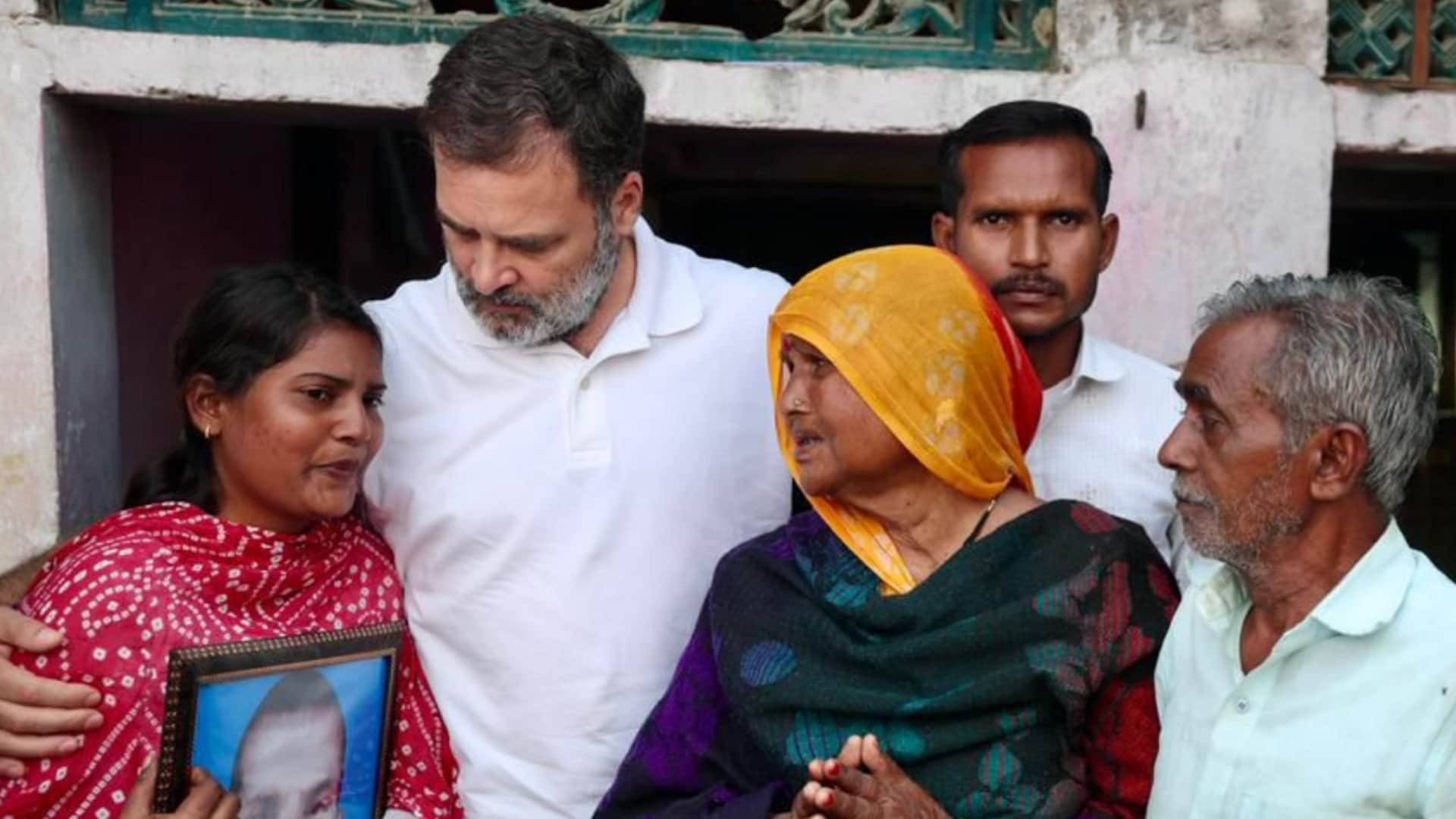 UP: Rahul Gandhi meets Hariom's family, consoles them and assures them of help, photos