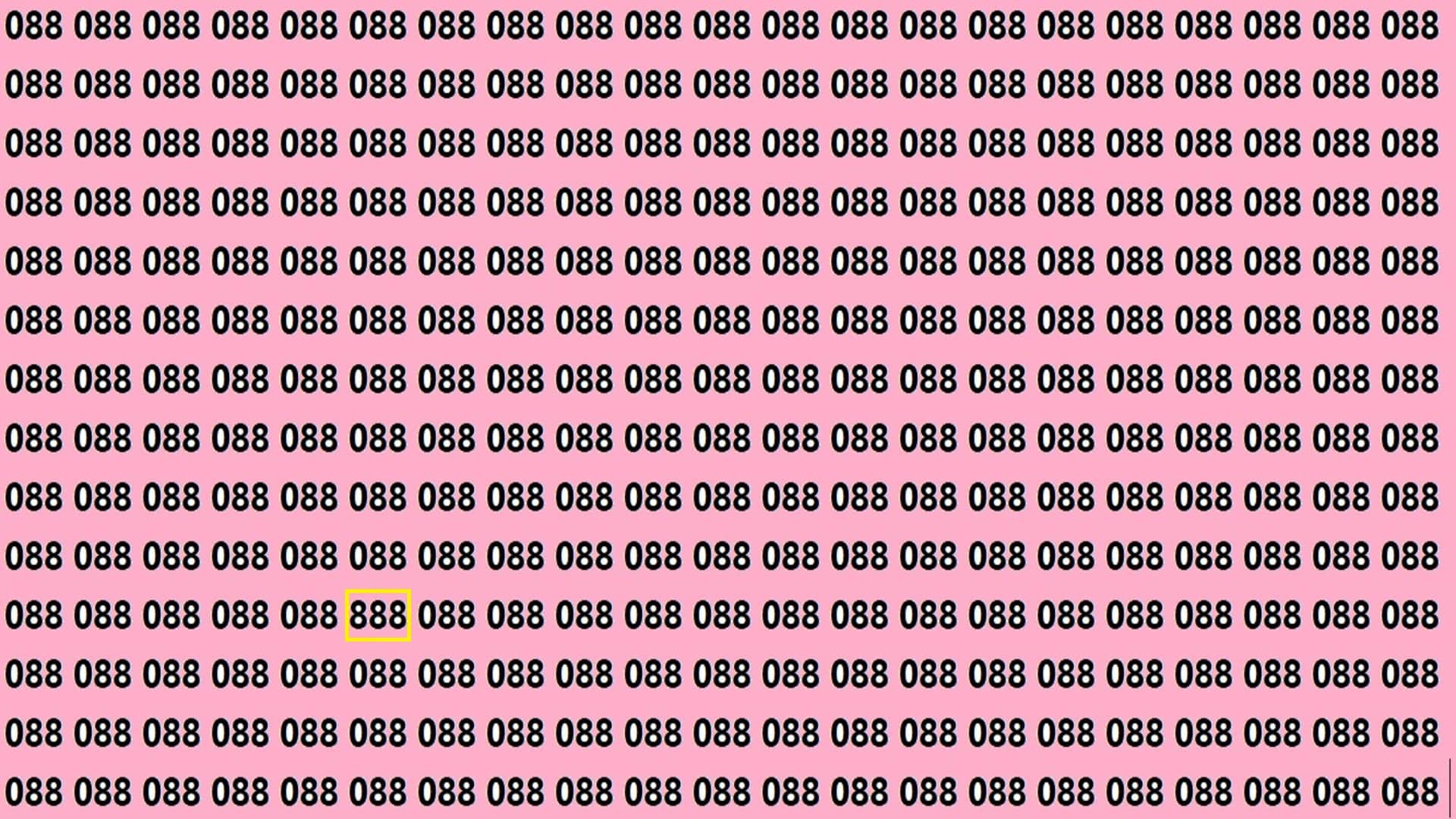 Optical Illusion Iq Test Brain Test If You Have Hawk Eyes then Find 888 in 15 Seconds