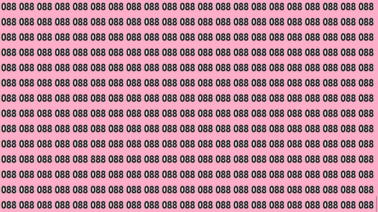 Optical Illusion Iq Test Brain Test If You Have Hawk Eyes then Find 888 in 15 Seconds