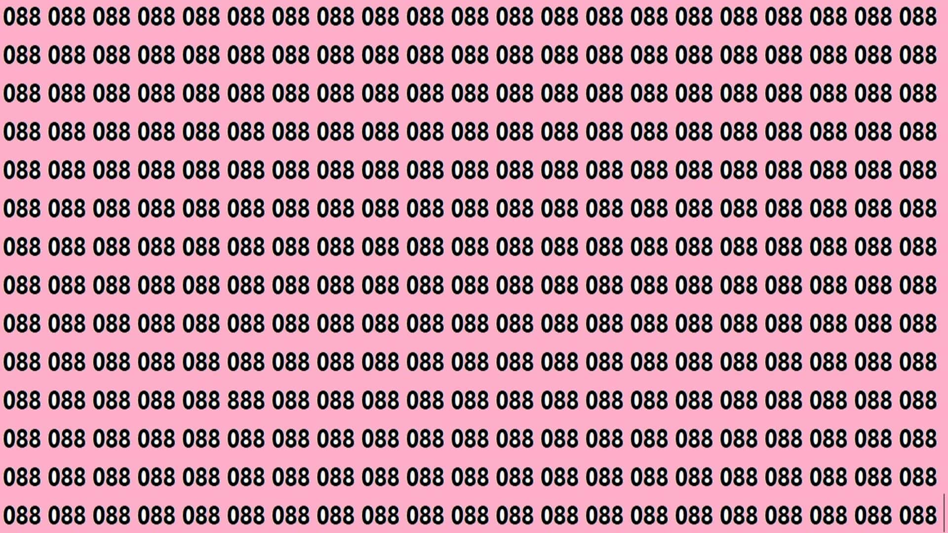 Optical Illusion Iq Test Brain Test If You Have Hawk Eyes then Find 888 in 15 Seconds