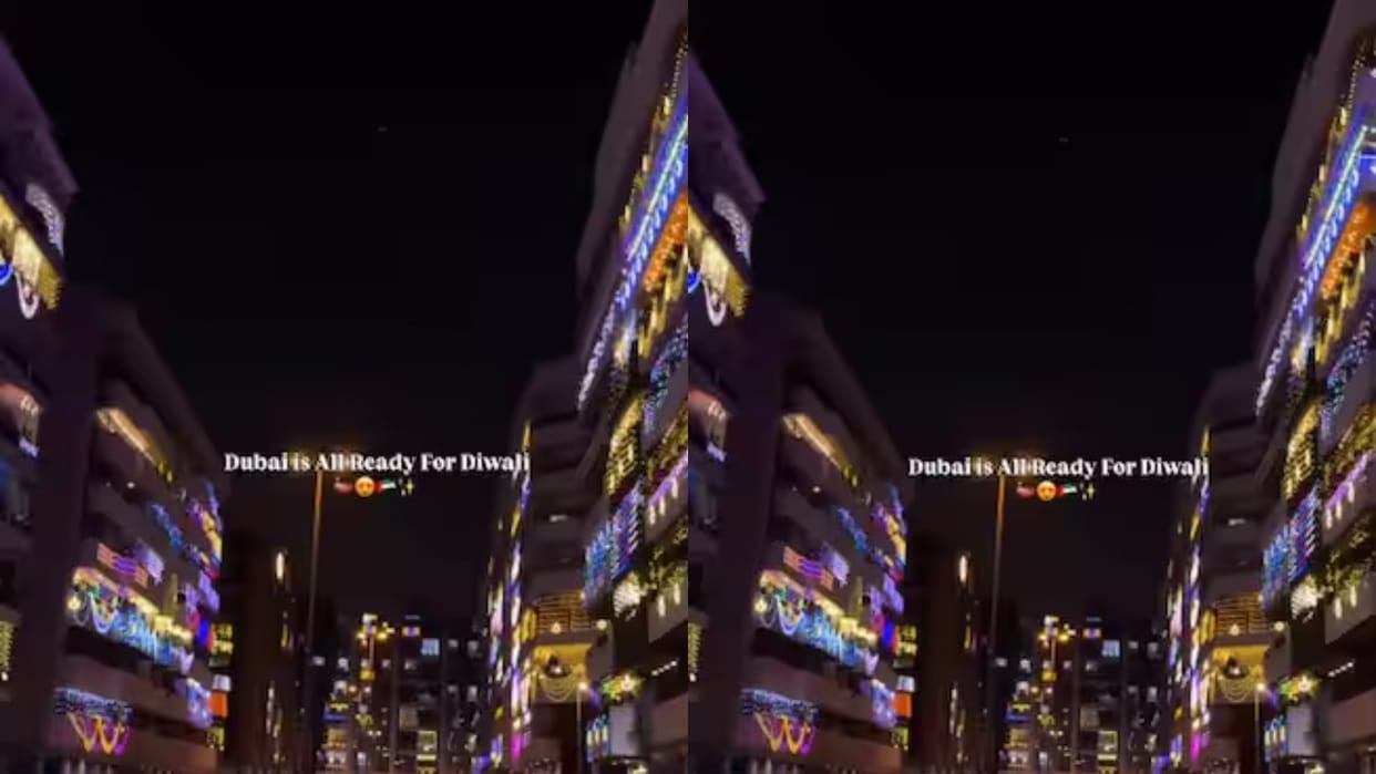 Dubai also witnessed the craze for Diwali the entire city bathed in lights and glitter video goes viral