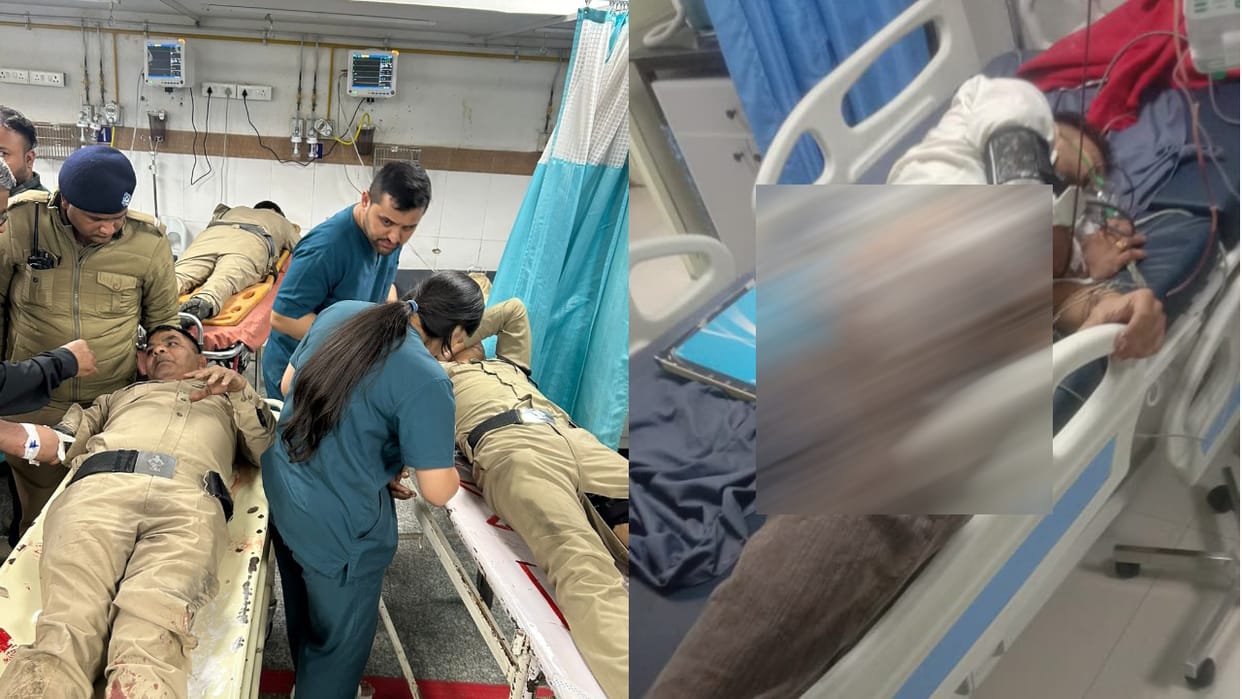 Shots fired at Doon Hospital gate one injured two policemen crushed by car riders near Aaraghar Dehradun Crime