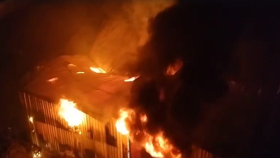 A massive fire broke out at a cardboard factory in Chandigarh