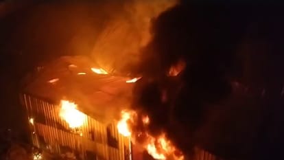 A massive fire broke out at a cardboard factory in Chandigarh