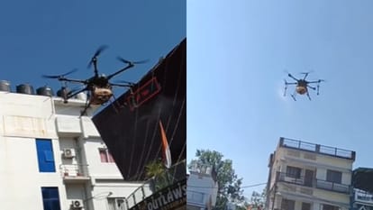 AQI worsens drones are being used to spray water Dehradun Rishikesh and Kashipur Air Quality Index