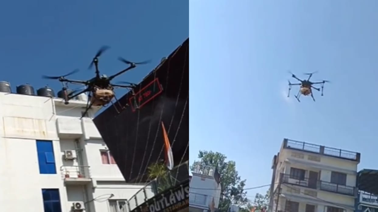AQI worsens drones are being used to spray water Dehradun Rishikesh and Kashipur Air Quality Index