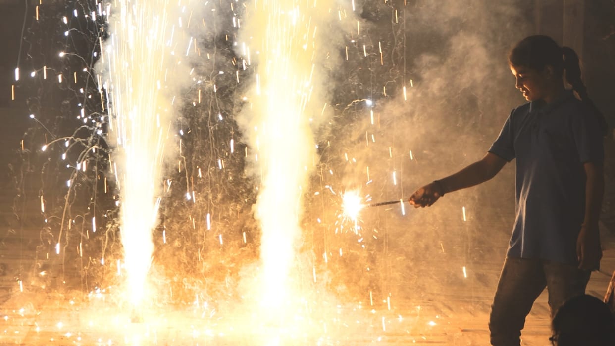 Three children sustained burn injuries after a firecracker exploded