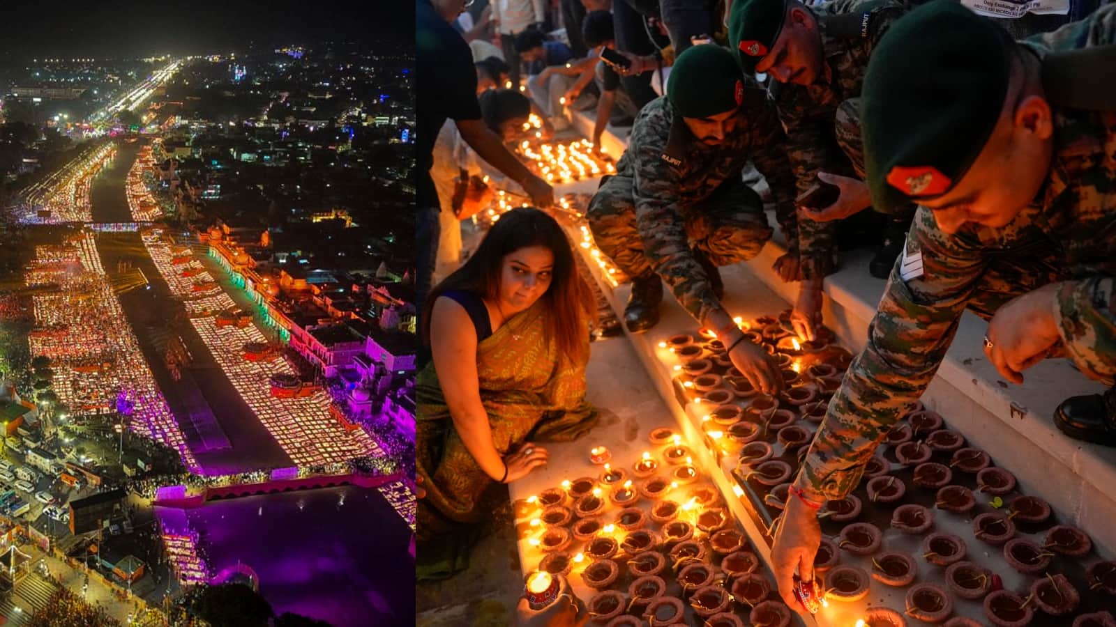 Diwali Photos Civilians to army celebrate Dipawali lights fireworks greetings across India moments in pictures