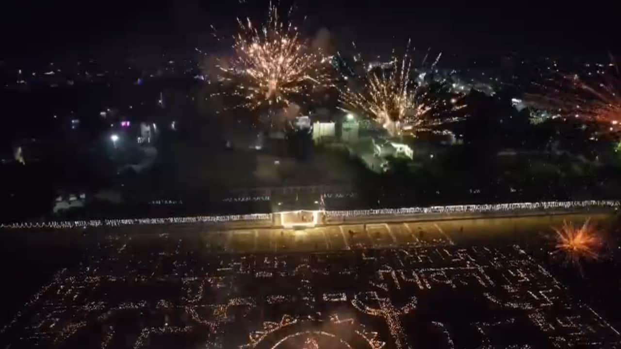 Bareilly Police Lines lit up with 55,000 diyas on Diwali