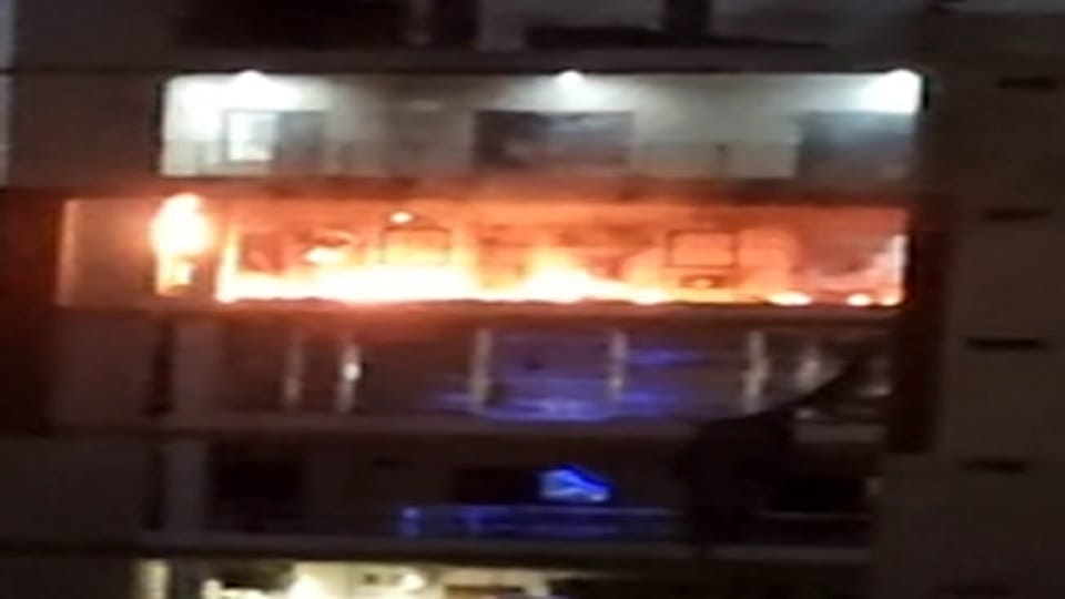 Fire broke out in a sixth floor flat