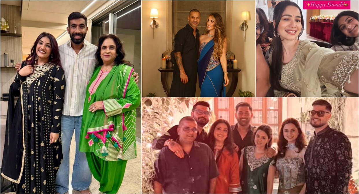 From Dhoni to Bumrah: How Indian Cricketers Celebrated Diwali with Family and Style photos