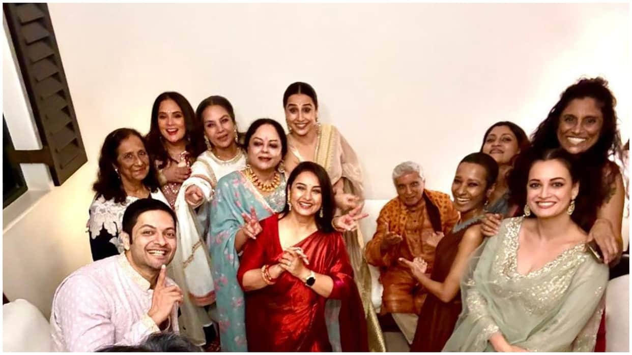 Shabana azmi celebrates diwali with dher saara payaar gang including vidya balan konkona sen sharma
