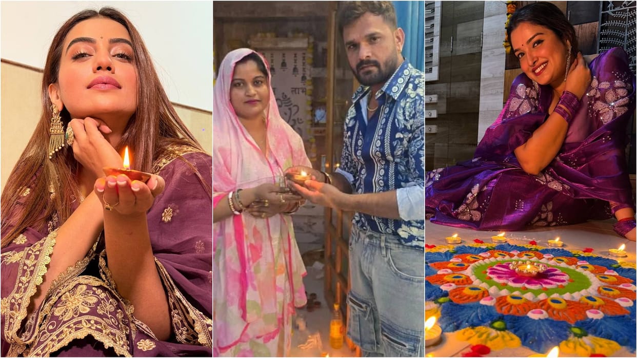 Diwali 2025: Akshara singh to Aamrapali Dubey Khesari Lal Yadav these bhojpuri Celebs extends festival Wishes