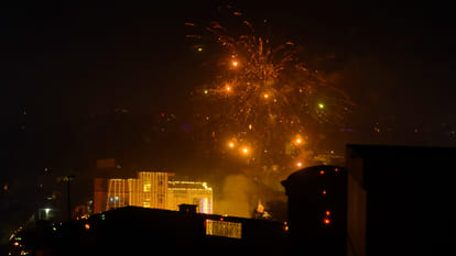 Diwali was celebrated with great enthusiasm in Gorakhpur.Firecrackers were burst in abundance.