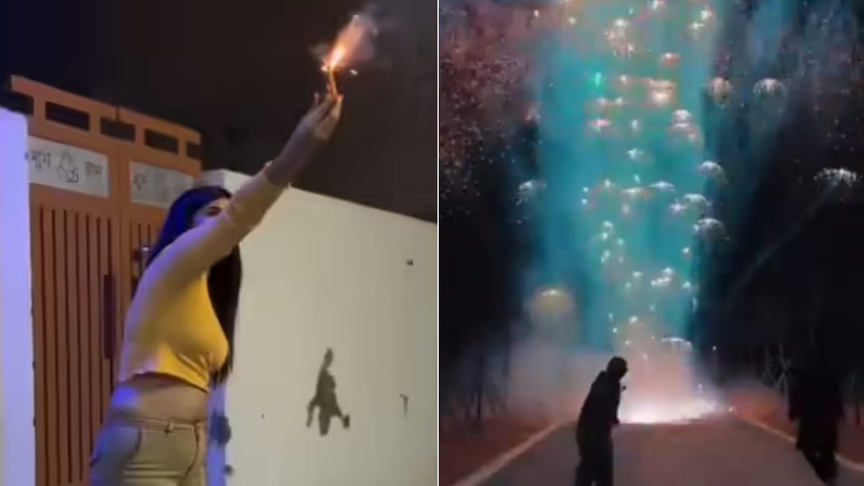 Diwali Viral Video Girls To Boyz Bursting Firecracker On Diwali Shocking Video Goes Viral
