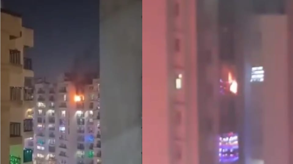 Greater Noida Fire broke out in balconies of five societies in Greater Noida West no casualties