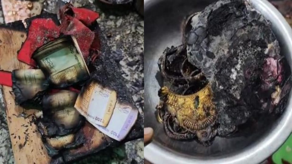 Cash and jewellery burnt in fire after Lakshmi puja on Diwali