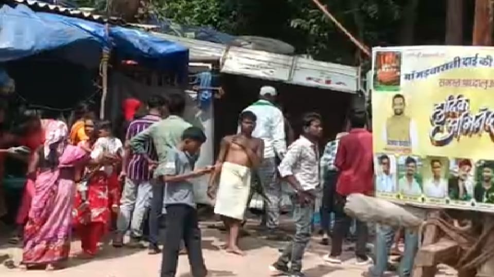 A pickup going to Maa Madwarani temple overturned while climbing injuring more than six people