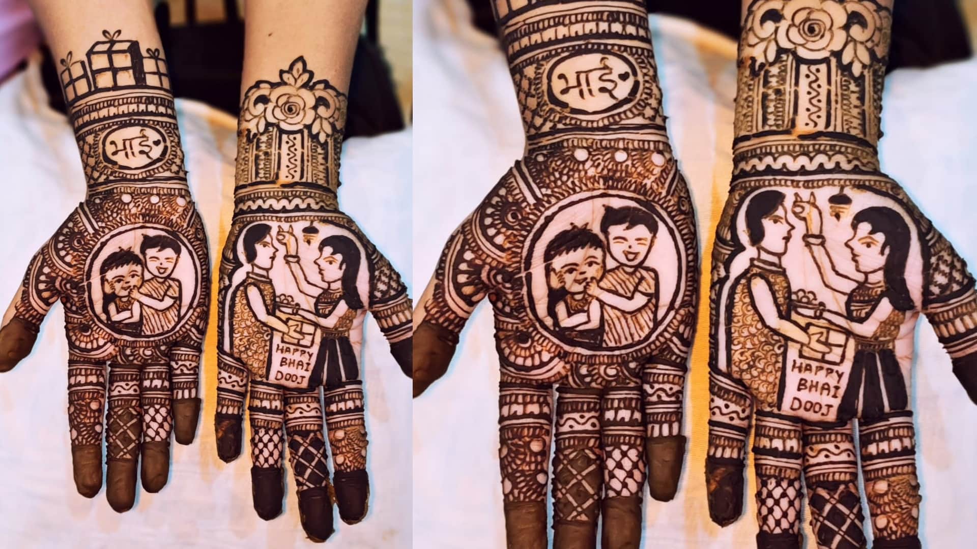 Bhai Dooj 2025 Mehndi Design Ideas for Sisters Images Latest Mehndi Ke Design Simple Photo