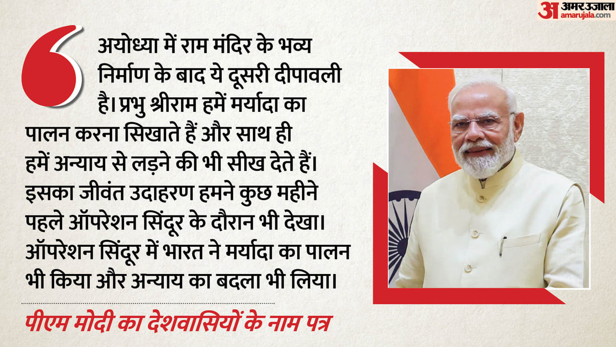 PM Modi letter to countrymen Says Lord Ram teaches path righteousness gives courage to fight against injustice