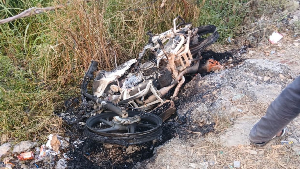 Police pelted with stones in Varanasi Inspector bike torched two groups clash over gambling