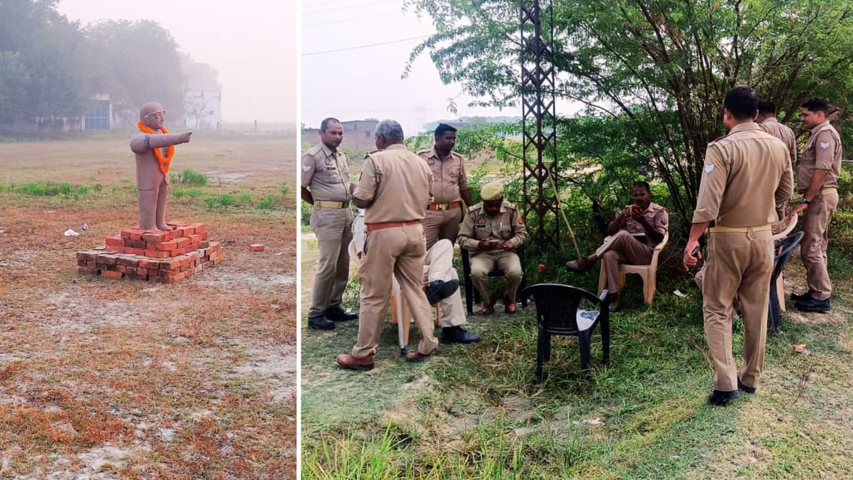 Ambedkar statue placed overnight on leased land case filed against 10 including village headman