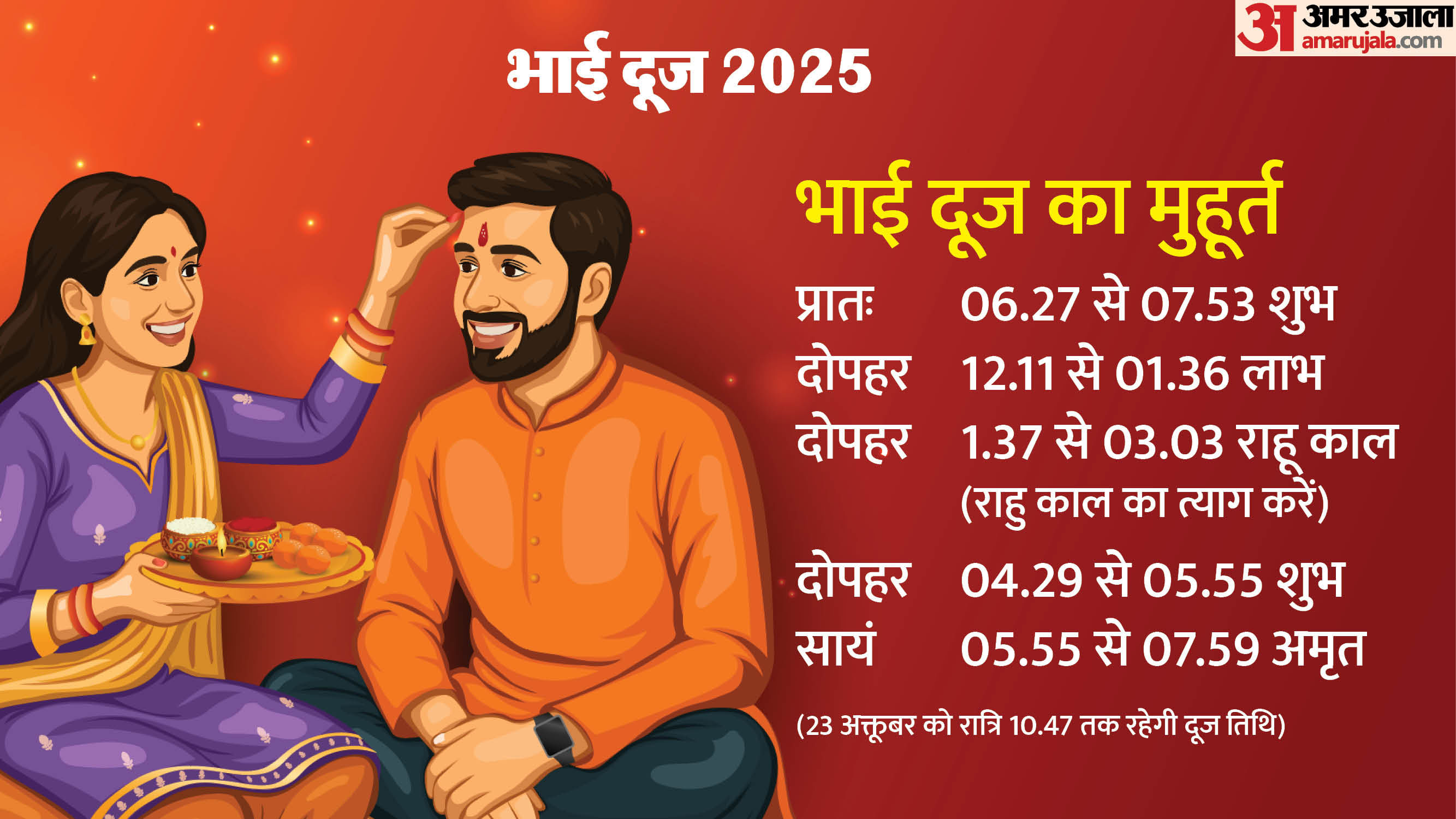 भाई दूज का मुहूर्त