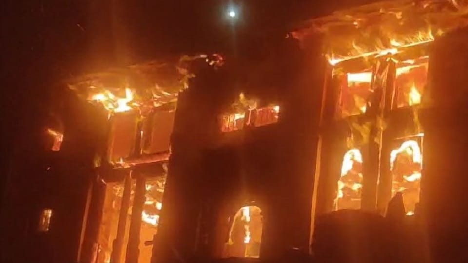 Two-storey house burnt down in Balyaon thal