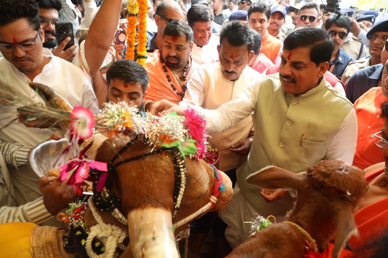 Indore: Chief Minister performed puja at the cowshed in Indore and said – promote organic farming.