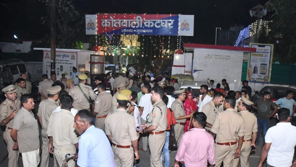 Ruckus Created by blocking highway in front of police station After death of teenager In Moradabad
