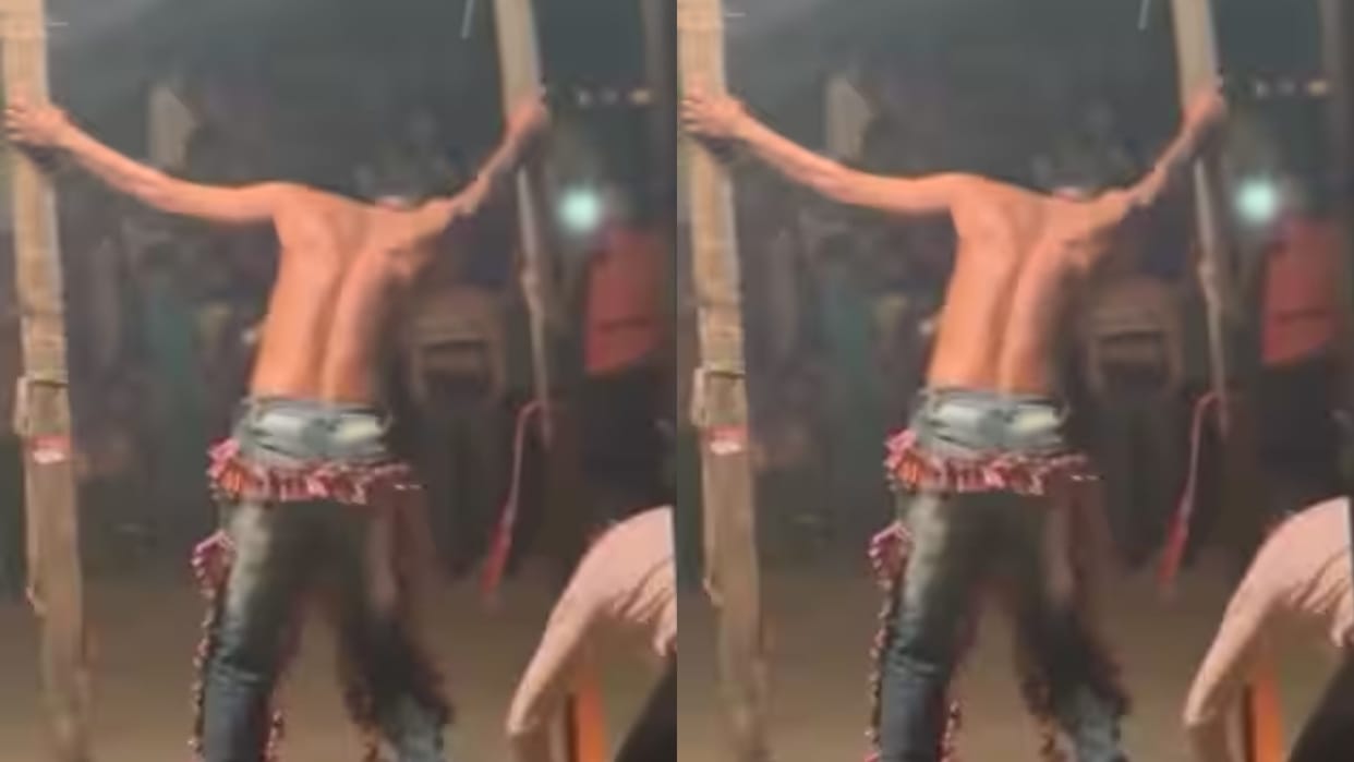 A man was tied by firecrackers to his body and then lit in front of everyone Video Viral