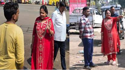 अव्यवस्था पर संबंधित व्यक्ति को फटकार लगातीं महापौर मीनल चौबे