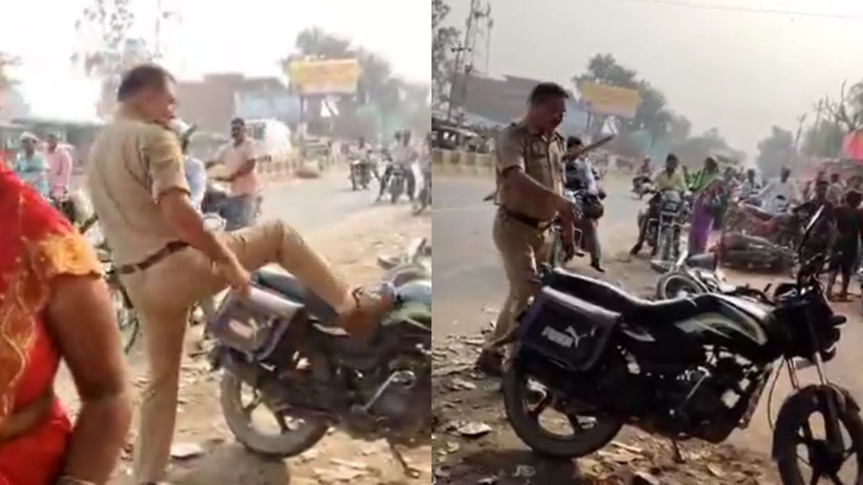 ssp took action against sub inspector who kicked the bike and misbehaved with people in Bareilly