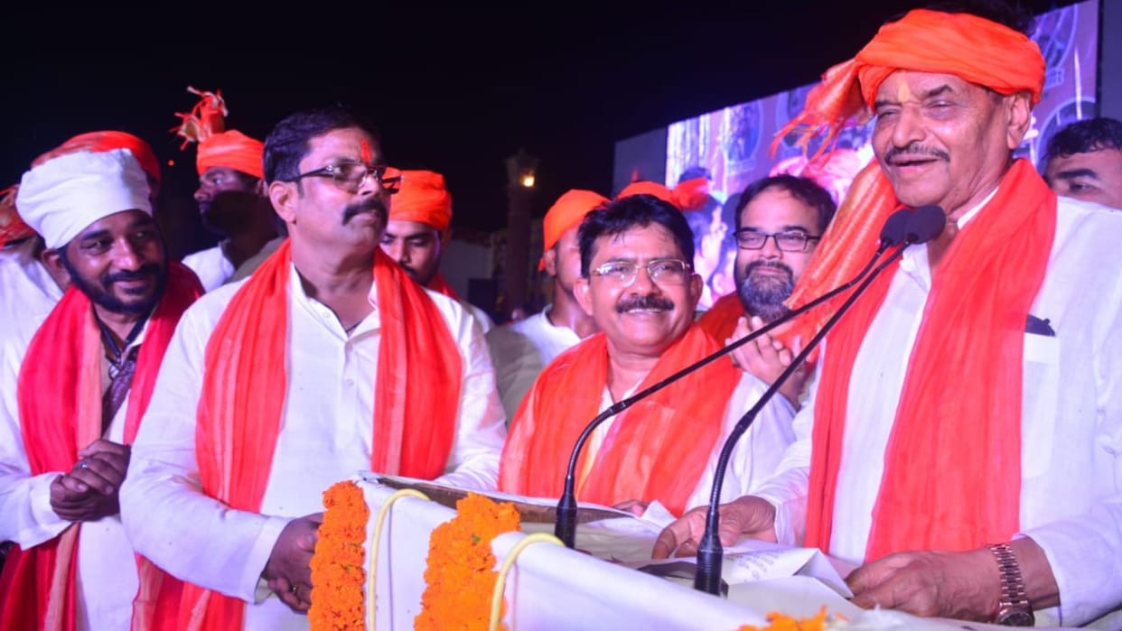 Govardhan Puja procession featuring tableaux three states highlighting bravery of army Shivpal Singh attends