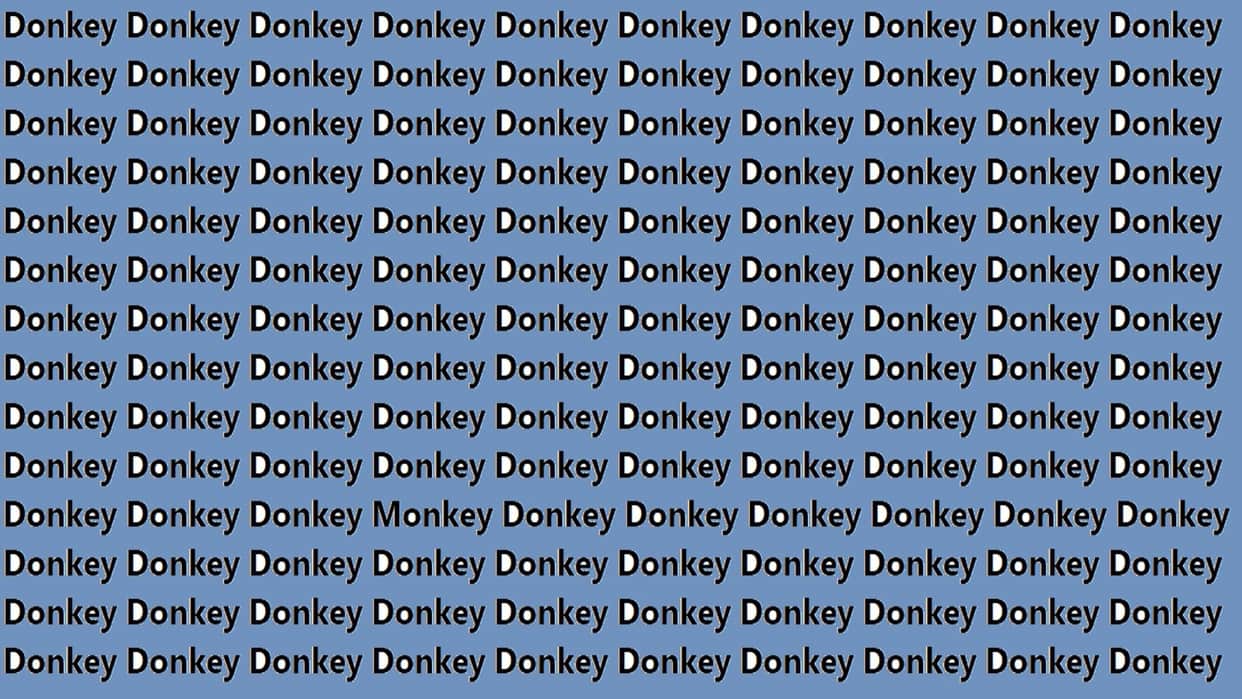 Optical Illusion IQ Test Brain Test Can You Spot Monkey in 11 Seconds