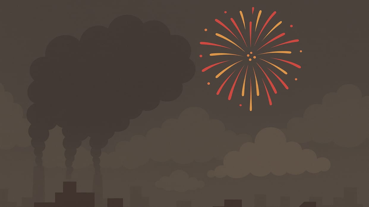 AQI Prayagraj: The glow of fireworks spoiled the atmosphere, firecrackers increased the air pollution