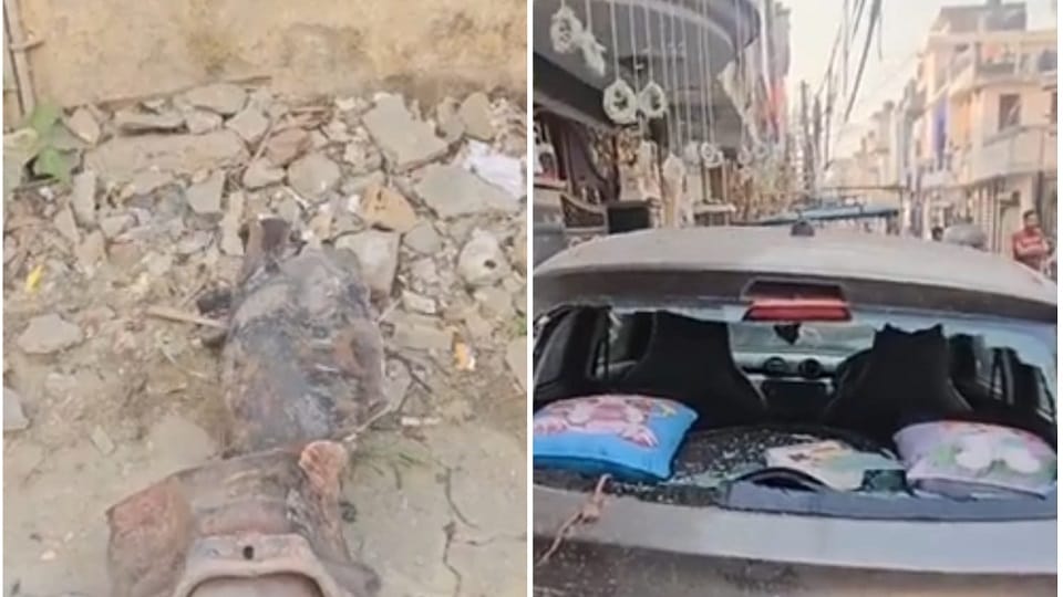 A massive explosion occurred due to the bursting of a nitrogen cylinder